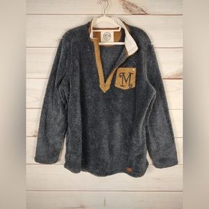 Marley Lily 2X /3X Fleece Sherpa Pullover Top Men’s Grey
